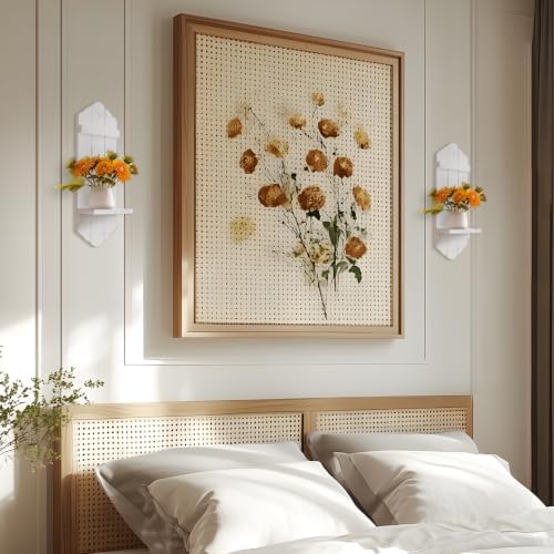 Wall Candle Sconces Set of Two, Rustic White Wood Wall Candle Holder Decor, Farmhouse Wooden Candle Holder Decorations for Fireplace, Hallway, Living Room, Bedroom - Image 4