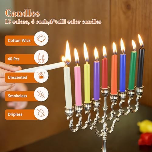 40 Pack 4 Inch Spell Chime Candles,Multi-Colored Taper Candles,10 Colored - Image 4