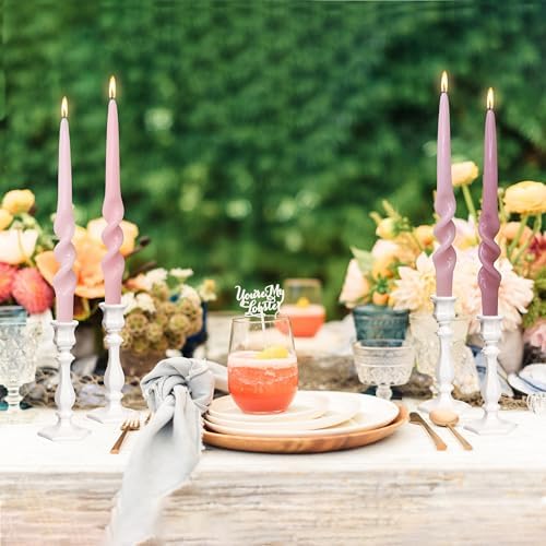 Smokeless Spiral Taper Candles 9.5 Inch Twisted Candlesticks Gradient Pink Long Dinner Candles for Home Wedding Decor - Image 4
