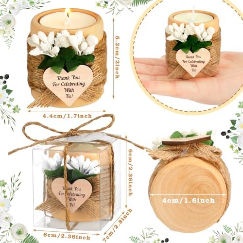 MTLEE 16 Pack Wooden Tealight Candle Holder Kit Guest Gifts, Classic - Image 2