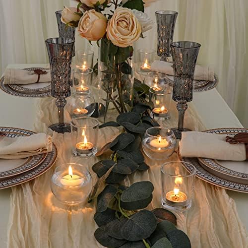 DEVI Clear Glass Votive Candle Holders, Wedding Centerpieces for Tables - Image 3