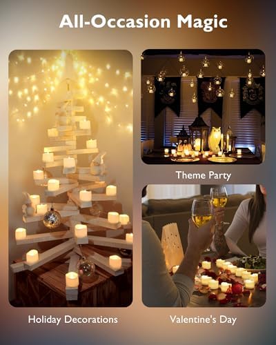 Homemory 12-Pack Battery Tea Lights with Timer Built in, Auto-On 6H Daily - Image 6