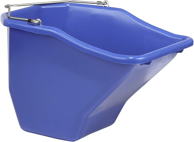 Little Giant® Plastic Better Bucket | Horse Feed Bucket | Ergonomically Designed | Flat Back Bucket | Made in USA | 20 Quarts | Blue
