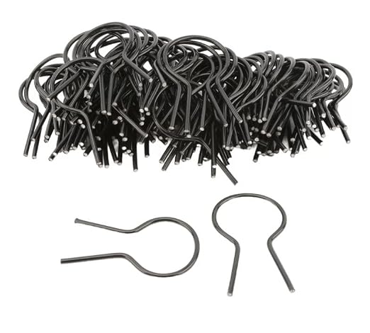 EZ Twist 1 5/8" OD x 8 Gauge Preformed Steel Tie Wire - Fence Ties - 100 Pack (Black Vinyl Coated)