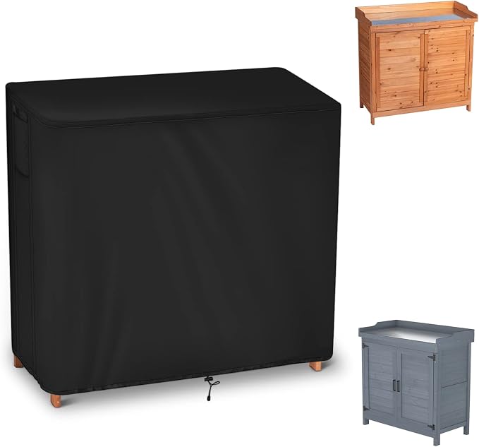 40 In Outdoor Kitchen Cabinet Cover for Garden Mud Storage Potting Table | 39.4x18x35.8,Waterproof Dustproof Heavy Duty Oxford Fabric,Storage Cabinet with Potting Bench Cover for Outside Workstation