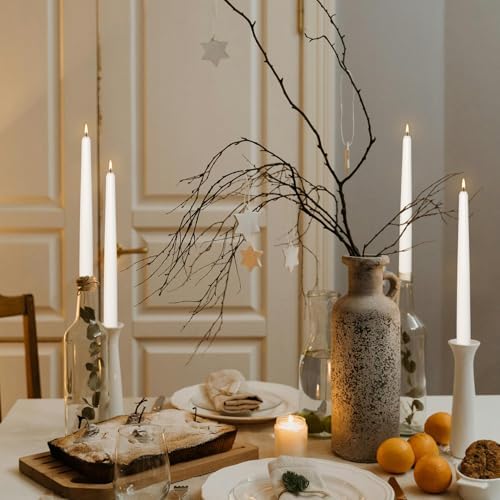 12Pack 10inch White Taper Candles-Dripless, Smokeless and Unscented-Long Burning for Home décor,Dinner Table,Halloween,Vigil,Advent - Image 4