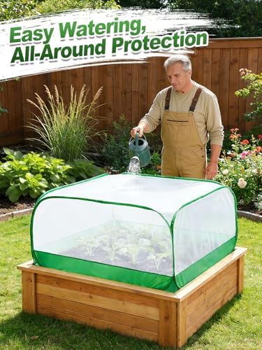 Pop Up Garden Netting for Square Raised Beds, 3.3'L x 3.3'W x 1.65'H - Image 5