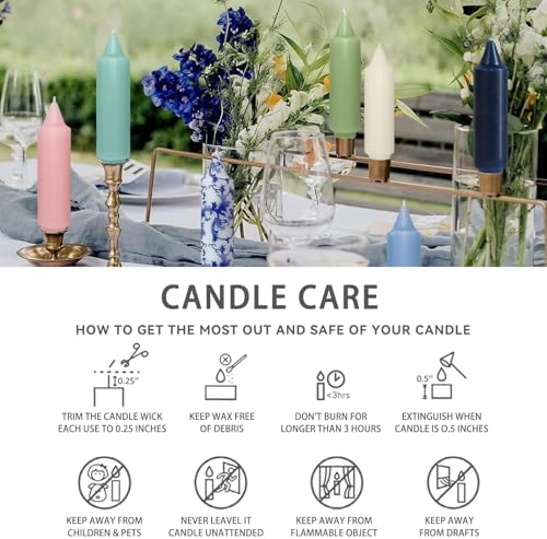 NJAO HOO Indigo Candlesticks 10 Inch Handmade Dripless Taper Candles Unscented Colored Candle Set, Pack of 4 - Up to 9-11 Hours Burn - Image 6