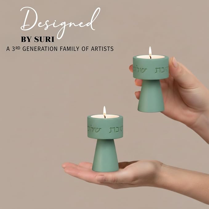 Solura Luxury Candle Holder Set – Modern Décor for Living Room & Dining Table - Mint