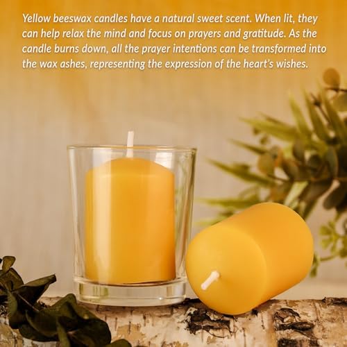 8PCS Pure Beeswax Votive Candles, Mini Pillar, 9H Burn, Self-Standing - Image 4