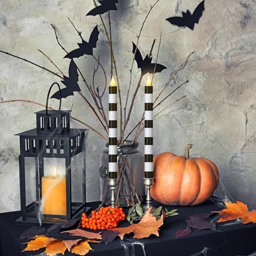Honoson 6 Pcs Halloween Flameless Taper Candles 10.6 Inch Table Home Decor - Image 5