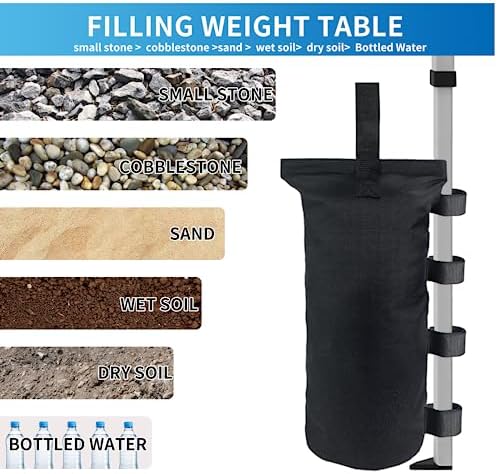 Joramoy Tent Weights SandBags for Canopy Legs,4 Packs 150LBS(Without Sand) - Image 5