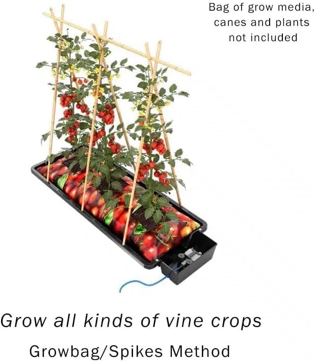 Happy Hydro Tray2Grow System - Standard Tray2Grow with No Tank - Self-Watering, Gravity-Fed Hydroponic Indoor System, Black