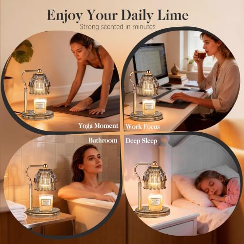 Candle Warmer Lamp with Timer Dimmer, Wax Melts Glass Lamp for Gift, Grey - Image 7