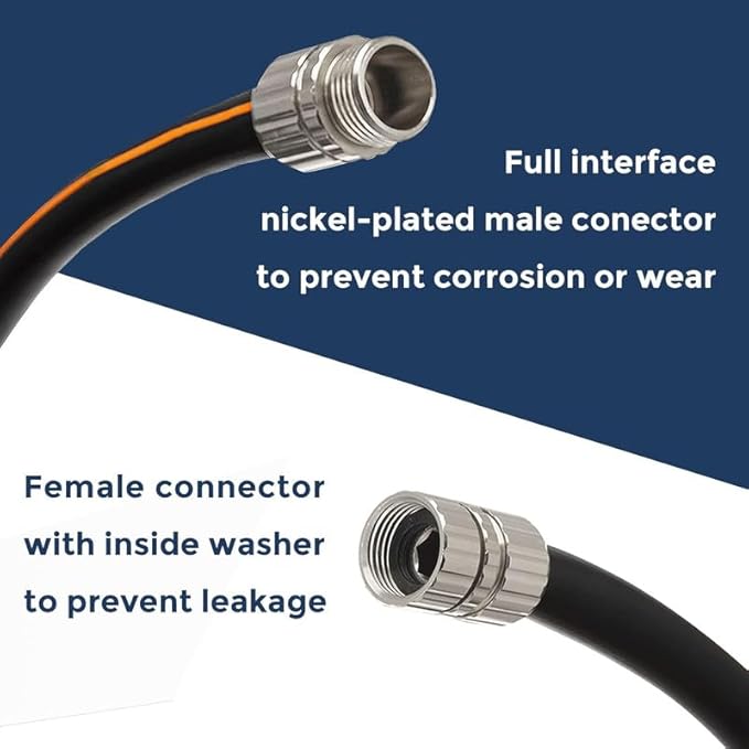 Giraffe Tools Garden Hose 5/8", Custom Length, Heavy Duty, No Kink, Flexible, Rubber Garden Hose, Leakproof Water Hose, 600 Burst PSI, 50ft Male to Female Hose
