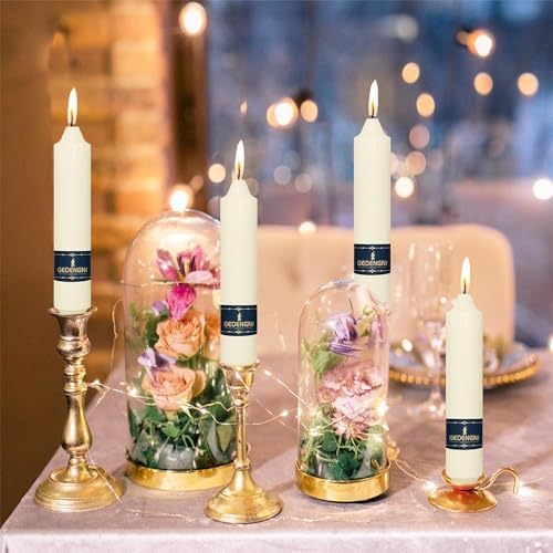 Ivory Taper Candle Dripless Candlesticks - Gedengni 4pcs Unscented Candles Long Candle Sticks 7inches Tapered Candles for Home Party Wedding Restaurant Holiday Decor,18D-Ivory - Image 4
