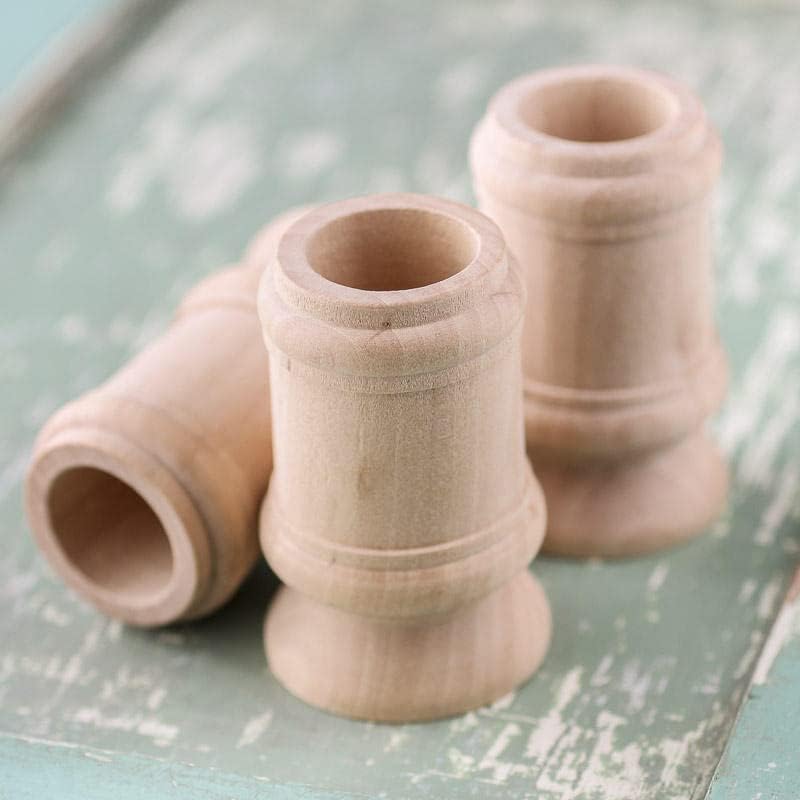 Unfinished Natural Wood Candle Cups Set by Factory Direct Craft - Set of 9 Wooden Candle Holders for DIY Crafts and Decorating Made in USA (Sizes 2-1/2" H) - Image 5