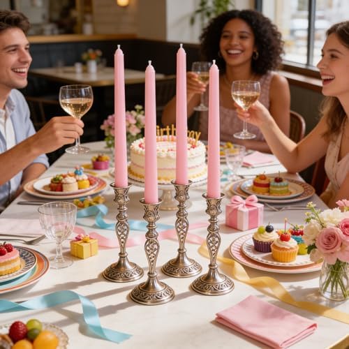 Viyffo Taper Candles, 10 Inch, 4 Pack, Cheery Bloom Pink – Unscented - Image 6
