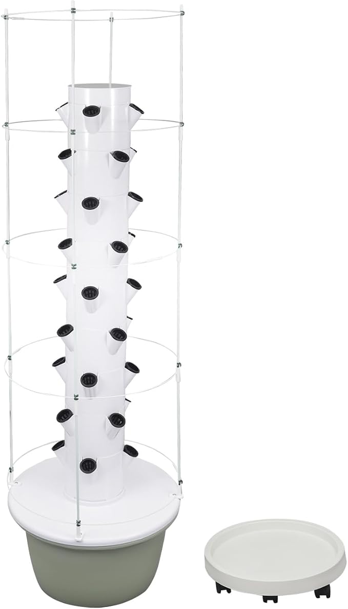 Hydroponics Growing System, 36 Pods Large Vertical Hydroponic Growing Tower with with Climbing Trellis, 9-Tier Indoor Gardening System for Herb Vegetable Fruit (Light Green, 36 Pods)
