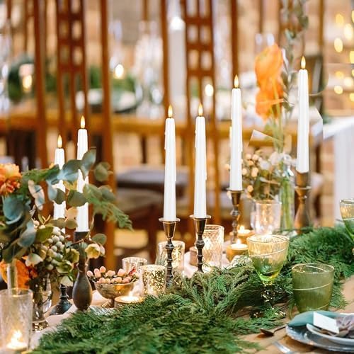 Dripless Flameless Taper Candles with Remote, Real Wax Battery Operated LED Candles Set with 3D Flickering Flame, 3Pcs White 9.6" Realistic Candlesticks as Mothers Day Gifts, Gifts for Mom - Image 6