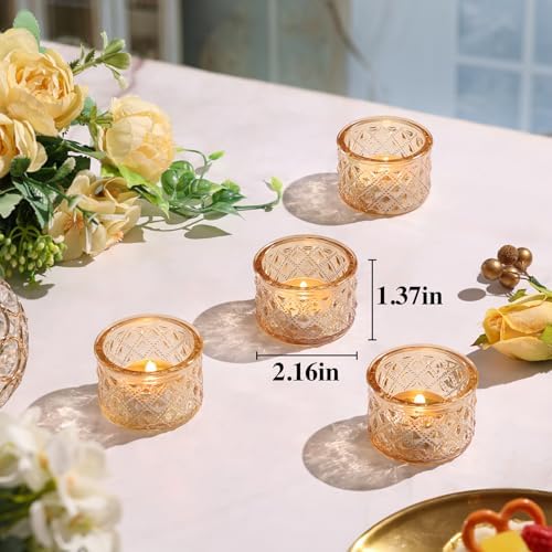 24 Pack Gold Tealight Candle Holders, Glass Votive Candle Holders Bulk - Image 2
