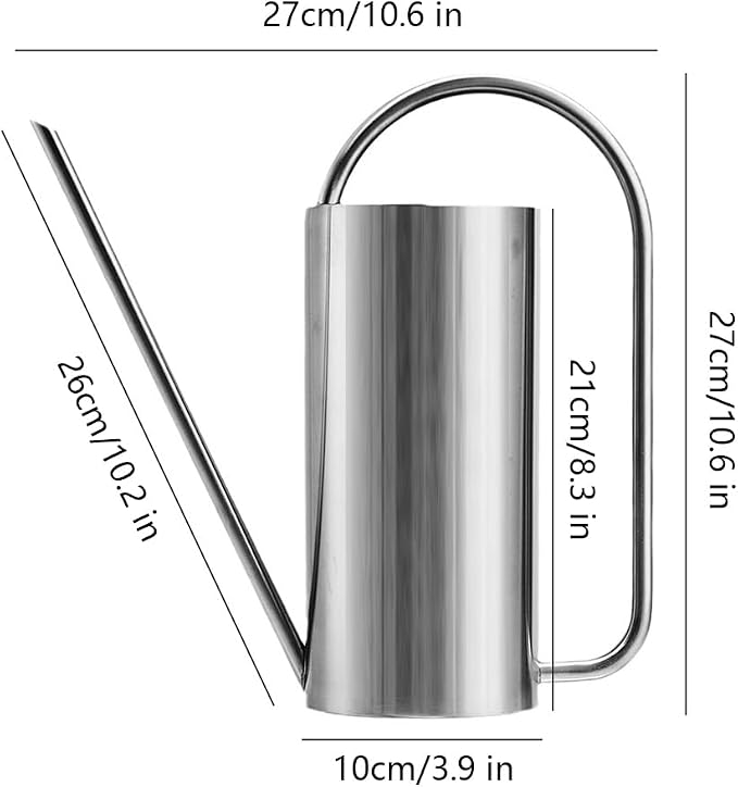 Watering Can for Indoor Plants, 50 oz/1.5L Stainless Steel Watering Can Pot with Long Spout, Garden Watering Cans with Comfortable Handle for Indoor House Plants Bonsai Flower Decorative