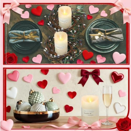 Daifunli 2 Pcs Valentine's Day Primitive Berry Candle Ring 3.9 Inch Rustic Farmhouse Red Berries Candle Ring Wreath for Pillar Candles Holder for Valentine Spring Table Centerpiece Decor - Image 5