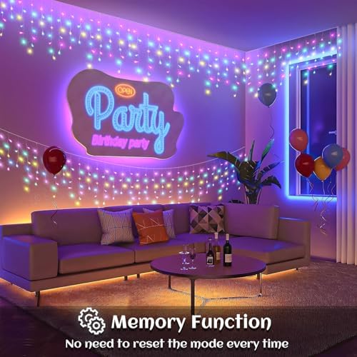 66ft Icicle Lights for Outside, 640 LED Pastel Multicolor Christmas Lights Outdoor Indoor, Twinkle String Lights with 120 Drops, Clear Wire Short Curtain Lights for Thanksgiving Room Home Wall Bedroom - Image 6