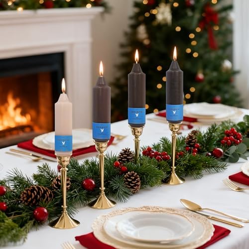 Smokeless Candlesticks Short Taper Candle,Unscented 5 Inches Gradient Brown Candle Sticks Dripless Tapered Candles for Home Décor Gifts - Image 2