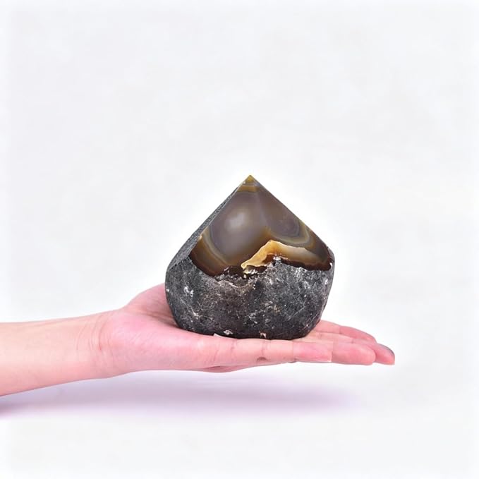 Rough Agate Wand Gemstone Big Irregular Column 1.7-2.2Lbs for Reiki Practitioner Chakra Balance Earth Vibration Energy Healing