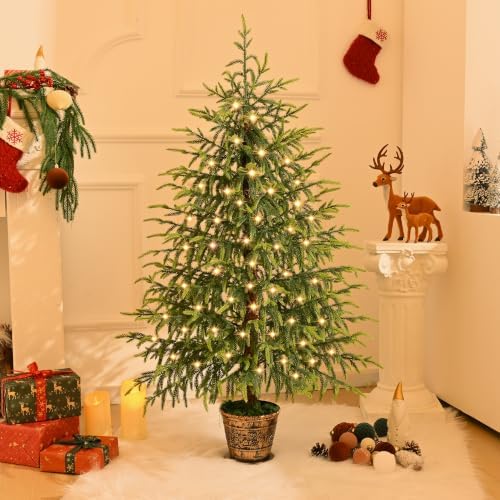 BLEUM CADE 4FT Small Norfolk Pine Tree with Lights, Christmas Tree - Image 3