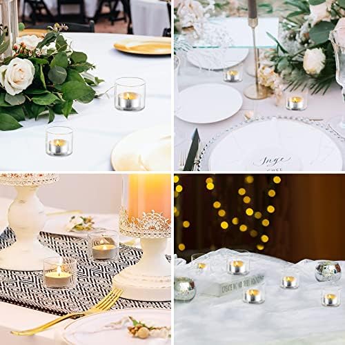 Romadedi Wedding Votive Tea Light Holders, Mini Clear Glass, 24pcs - Image 7