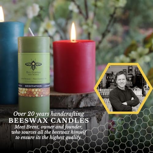 Big Dipper Wax Works 100% Beeswax Pillar Candle, 3 x 3.5 in, Red - Image 2