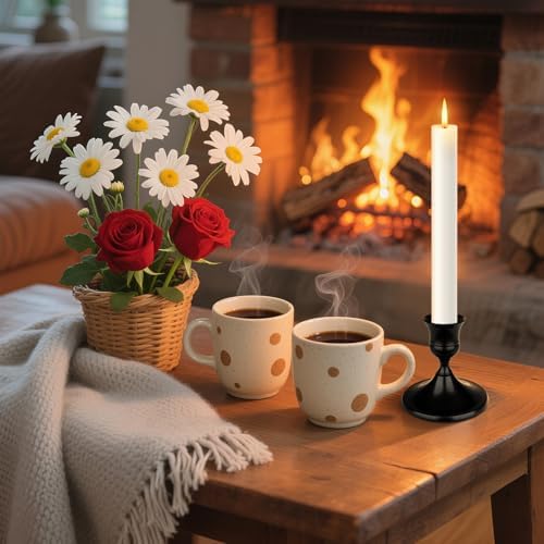 Black Candle Holder Taper Candle Holders, Set of 12 Candlestick Holders Decor for Home Decor, Metal Taper Candleholder for Fall Thanksgiving Halloween Christmas Table Fireplace Decor - Image 7