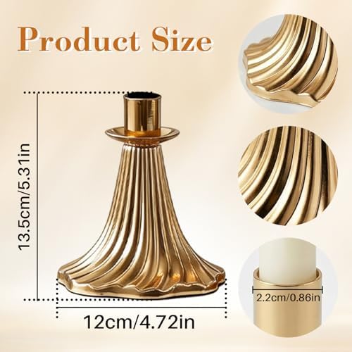 Taper Candle Holders Set of 12 - Victorian Style Gold Vintage Modern Decor, Table Mantel Centerpiece for Wedding Housewarming, Fits Standard Taper Candles - Image 2