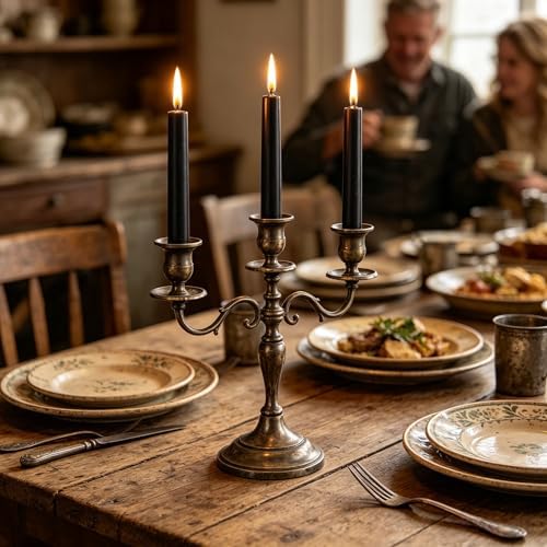 20-Pack Black Taper Candles Unscented, 10 Inch Tall Dinner Table Candlesticks for Halloween Gothic Centerpieces, Bulk Tapered Candles Long Burning Smokeless Dripless, Decorative Candle for Home Decor - Image 6