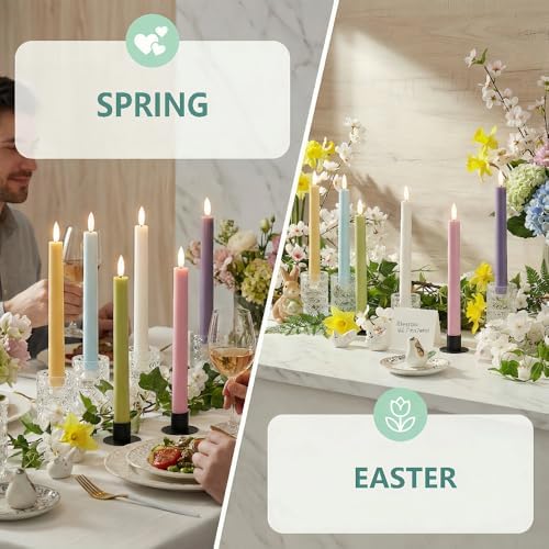 Simplelight Pastel Flameless Taper Candles, Remote, Timer, Multi Color - Image 4