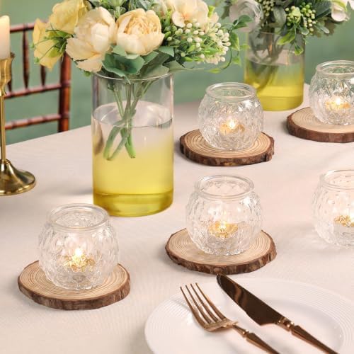 DARJEN 20 Pcs Clear Votive Candle Holder 2.55"x2.6" Tea Light Candle Holder - Image 6