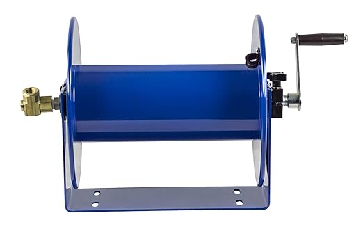 Coxreels 112-3-150 Hand Crank Hose Reel - Steel Spool for Coiling Hoses and Cables - Rotating Storage Reel with Manual Crank - Fits 3/8 x 150 Inch Hose - 12 x 18.25 x 13 Inches