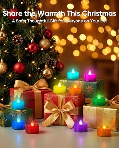 Homemory 50-Pack 7-Color Changing Flameless Tea Light Candles, 200+ Hours - Image 5