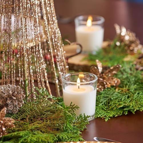 Simply Soson Votive Candles Bulk, 24 Filled White Votive Candles in Glass, 10 Hours Burn time, Small Candles, Unscented Candle, Candle Votives for Wedding, Holiday & Home Decoration - Image 4