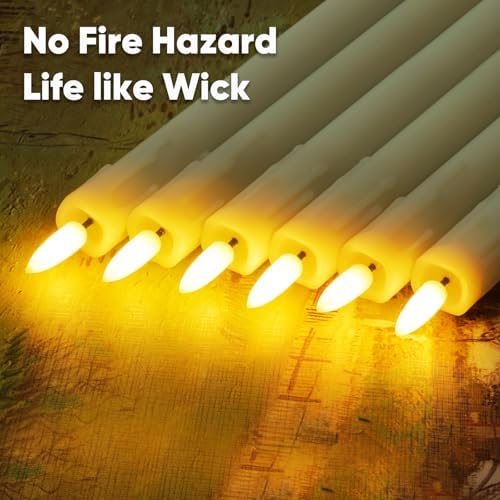 Homemory 7 Inches Flameless Taper Candles with Remote Timer, Short Led Candlesticks with 3D Flickering Light, Battery Operated Candles with Lifelike Flame for Wedding Home Xmas Decor, Ivory, 12 Pcs - Image 7
