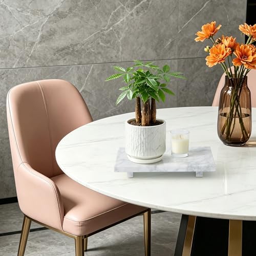 Natural Marble Tray Pedestal Stand – Soap & Jewelry Riser for Bathroom Counter, Kitchen Sink, Vanity Organizer, Decorative Stone Catchall for Perfume, Candles - Image 5