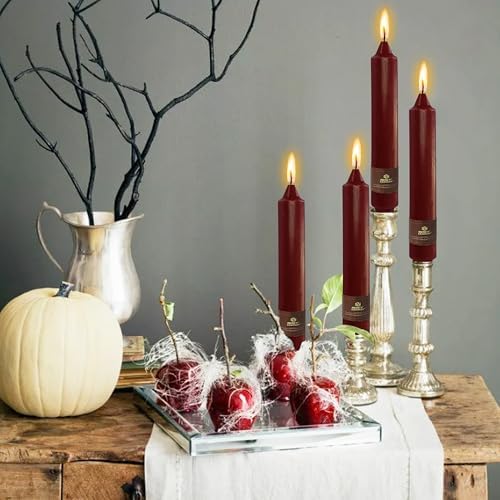Red Taper Candles Sticks Unscented 9 inch Tapered Candle Ideal as Dinner Smokeless Long Burning Candlesticks for Weddings Dinner Party Home Decor - Image 6