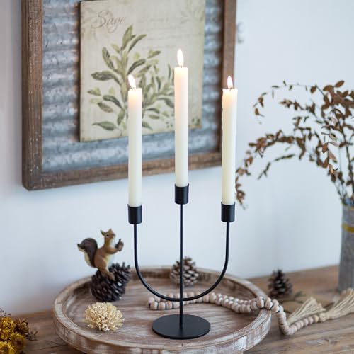 Sziqiqi Black Candelabra Candle Holders Set of 2, 3 Arm Candelabra - Image 3