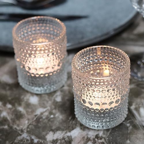 36 PCS Clear Glass Votive Candle Holders Set Hobnail Tealight Candle Holders for Fall Decor, Halloween, Weddings, Birthday Table Centerpiece Decorations - Image 4