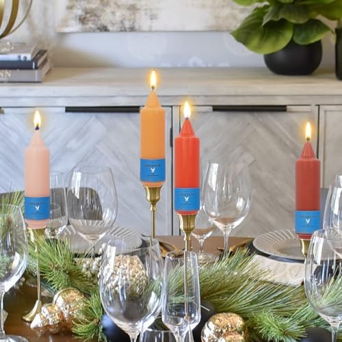 Smokeless Candlesticks Short Taper Candle,Unscented 5 Inches Gradient Orange Candle Sticks Dripless Tapered Candles for Home Décor Gifts - Image 5