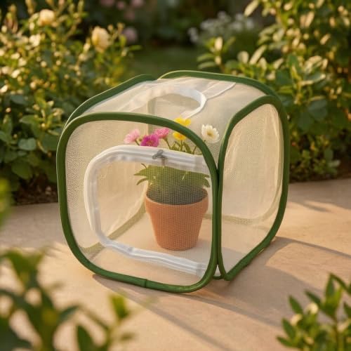 Outdoor Mesh Plant Enclosure, Plant Cover for Pests, Bird and Pest Protection Guard for Fruit, Vegetables, Flowers and Herbs Pop-Up Cage (12 x 12 x 12 Inches) - Image 7