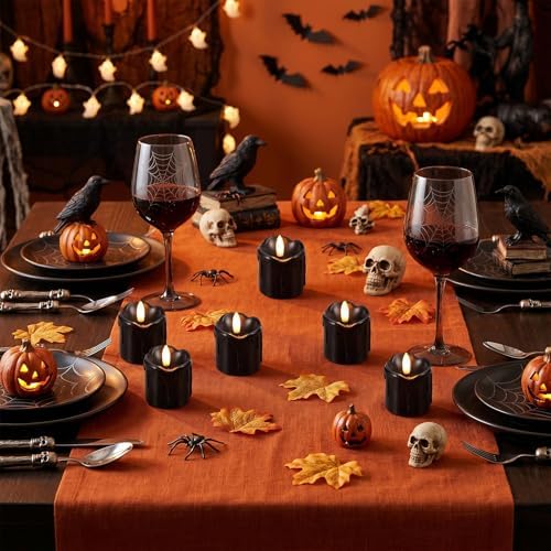 Black Flameless Votive Candles Battery Operated with Remote Timer - Image 5