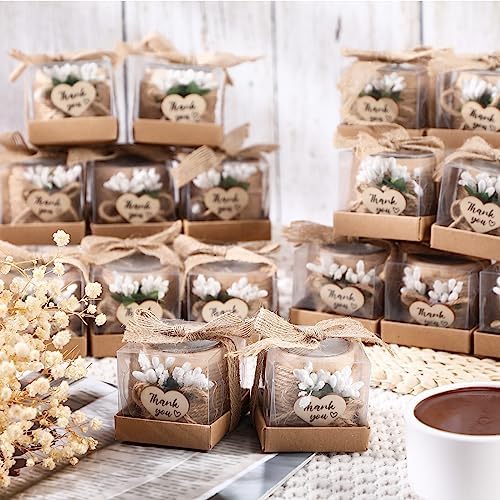 Retisee Wedding Candle Favors Wood Tealight Candle Holder, 12 Pcs - Image 6
